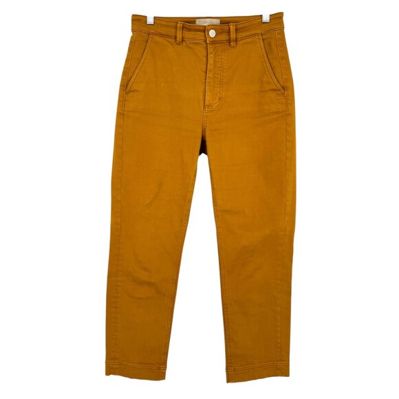 Everlane Cropped Slim Pants Mustard Yellow Size 4 - Picture 1 of 8